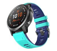 ANBEST Bracelet Compatible avec Fenix 6X Pro/Fenix 7X/Enduro 2 Bracelet, 26mm Remplacement Banda en Silicone pour Fenix 5X/Descent MK2 Dégagement Rapide Bracelet, Menthe/Bleu