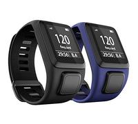 ANBEST Bracelet en TPU Compatible avec Tomtom Runner 3/Spark 3/Runner 2/Adventurer 2 Bracelet, Bande Confortable Adapté au Tomtom Runner 2 Music/Spark 3 Cardio Montre Intelligente, Noir + Bleu Foncé