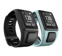 ANBEST Bracelet en TPU Compatible avec Tomtom Runner 3/Spark 3/Runner 2/Adventurer 2 Bracelet, Bande Confortable Adapté au Tomtom Runner 2 Music/Spark 3 Cardio Montre Intelligente, Noir + Sarcelle