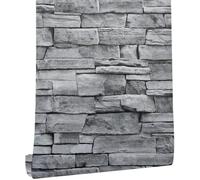 ANBILILA Rocher Auto-adhésif Papier Peint, 44,5x1000CM Pierre de Brique Auto-adhésive Papier Peint en Vinyle étanche décoration Murale pour Murs Décoratifs