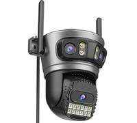 ANBIUX Camera Exterieur,3K,Caméra De Surveillance Exterieur avec 3 Objectif,2.4/5G,Camera Surveillance WiFi,PTZ,360°,Ethernet,Vision Nocturne Couleur,Audio Bidirectionnel,Détection Humaine,IP66