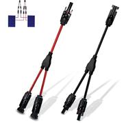 ANBOO 1 Cable Panneau Solaire, Câble Solaire 4 Mm2, Connecteur MC4(1 À 2 Branches), Y Connecteurs Câble, Panneaux Solaires, Rouge Et Noir, Cable Mc4, Panneau Solaire Ecoflow