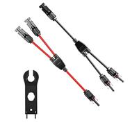 ANBOO 1 Cable Panneau Solaire + outil, Câble Solaire 4 mm2, Connecteur MC4(1 À 2 Branches), Y Connecteurs Câble, Panneaux Solaires, Rouge Et Noir, Cable Mc4, Panneau Solaire Ecoflow