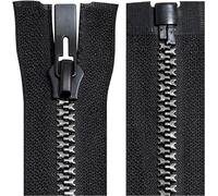 ANBOO 2PCS Fermetures Éclair Séparables N°5 65 cm en Plastique Noir