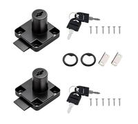 ANBOO 2PCS Serrure Boite Aux Lettres, Serrure de Tiroir de Bureau avec Clé Accessoires, à Cylindre avec Clés à Came en Alliage de Zinc pour Fermer des Placards (Noir)