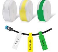 ANBOO 3 Rouleaux P15 étiquettes de câble, etiquette thermique 7mmx12mmx109mm, etiquette cable auto-adhésif compatible avec l'imprimante d'étiquettes P15, 65 étiquettes/rouleau