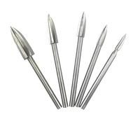 ANBOO 5 Pièces Gouge à Bois pour Gravure sur Bois avec Tige de 1/8 pouces pour Bricolage, Travail du bois, Gravure, Sculpture, Perçage et Ponçage Universelle pour Outils Rotatifs Sculpture Bois Outils