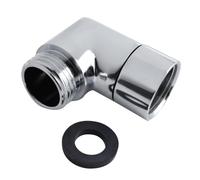 ANBOO Adaptateur de douchette à 90 °, raccord coudé de bras de douche 1/2" en laiton massif avec joint, pour douchette murale, raccord de filtre de douche (argenté)
