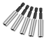 ANBOO Lot de 5 porte-embouts magnétiques 1/4", 60 mm avec aimant extra puissant - Adaptateur d'embout en acier au carbone pour visseuse sans fil et perceuses
