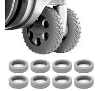 ANBOO Lot de 8 housses de protection de roue en silicone pour bagages - Antidérapantes et imperméables - Pour chaises de bureau et la plupart des roues rotatives à 8 roues (gris)