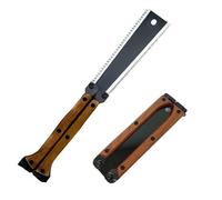 ANBOO Scie à main japonaise avec lame pliante à double tranchant SK5 de 16,5 cm pour le travail du bois, le camping, le bricolage et l'élagage du jardin