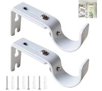 ANBOO Support Tringle À Rideaux, 2 Pièces Supports Pour Tringles À Rideaux Réglables En Métal, Fixation Tringle Rideau Pour Maison Et Bureau, Attache Tringle Rideau Ajustable