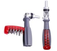 ANBOO Tournevis à cliquet 10 en 1 avec fonction cliquet, réglable à 90° et mémoire d'embouts - Jeu de tournevis pour plat/cruciforme/Torx - Idéal pour le bricolage, l'électrique et le montage