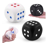ANBOOR Lot de 2 grands cubes en mousse pour adultes et enfants - 9 cm - Jouet géant doux et coloré pour les soirées de jeux et les activités d'enseignement (blanc et noir)