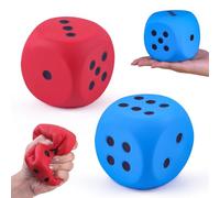 ANBOOR Lot de 2 grands cubes en mousse pour adultes et enfants - 9 cm - Jouet géant doux et coloré pour les soirées de jeux et les activités d'enseignement (bleu et rouge)