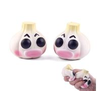 Anboor Lot de 2 jouets à presser à l'ail, parfumés, en mousse, à rebond lent, pour enfants, adolescents, adultes