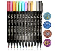 ANBOSE - Kit de 12 marqueurs de couleur métallique pour décoration de sceaux de cire, stylo de couleur métallique de qualité supérieure pour enveloppes de mariage