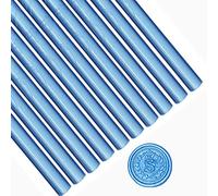 Anbose - Lot de 10 bâtons de cire à cacheter pour cachet de cire vintage pour invitations de mariage, enveloppes de lettres - Bleu