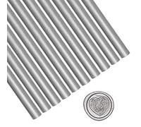 Anbose - Lot de 10 bâtons de cire argentés pour cachet de cire vintage pour invitations de mariage, enveloppes de lettres
