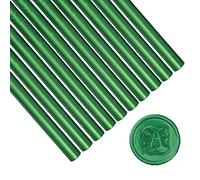 Anbose - Lot de 10 bâtons de cire verte pour cachet de cire vintage pour invitations de mariage, enveloppes de lettres
