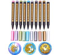Anbose Lot de 10 stylos à cire pour sceller les cire, couleurs assorties pour décorer les cachets de cire, marqueurs métalliques compatibles avec