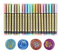 ANBOSE Lot de 20 marqueurs métalliques pour décoration de cachet de cire - Pour enveloppes de mariage - Compatible avec toutes les perles ou bâtons de cire