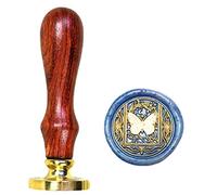 Anbose Sceau de cire avec tête en laiton amovible et poignée en bois - Style rétro vintage pour cartes, lettres, invitations - Motif : papillon et étoiles