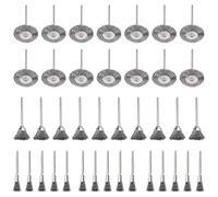 ANBOWEI Brosse Metallique pour Perceuse, 45pcs Mini Brosse Métallique en Acier pour Dremel Rotatifs Outils, 3 Formes avec Tige 3mm pour Polissage Dérouillage Nettoyage Ponçage