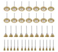 ANBOWEI Brosse Metallique pour Perceuse, 45pcs Mini Brosse Métallique en Laiton pour Dremel Rotatifs Outils, 3 Formes avec Tige 3mm pour Polissage Dérouillage Nettoyage Ponçage