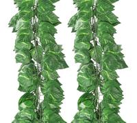 ANBOWEI Lierre Artificiel Guirlande 12 Pièces Faux Lierre Decoration 90 Pieds Liane 5-7cm Feuillage avec Serre Câbles pour Mariage Patio Bureau Fête Noël Décoration d'halloween Deco Chambre