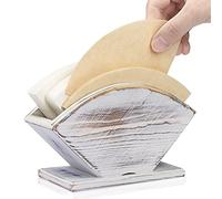 ANBOXIT Porte filtre à café en pin, Support de papier