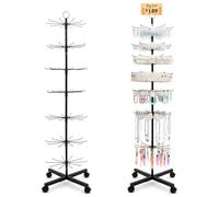 ANBOXIT Présentoir de vente au détail rotatif, Présentoir rotatif pour bijoux pour événements de vendeurs et magasins, 7 niveaux mobiles et réglables, 1 pièce - Noir