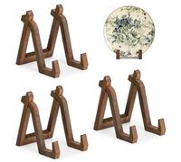 ANBOXIT Support Assiette Decorative en Bois - 20,3 cm, Porte Assiette | 3 Pièces, Porte Assiette de Table, Presentoir Cadre Photo, Petit Chevale