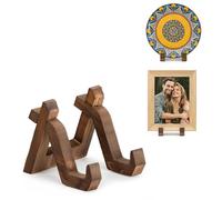 ANBOXIT Support Assiette Decorative en Bois, Porte Assiette de Table, Presentoir Cadre Photo, Petit Chevalet - 10,2 cm (1 Pièces)