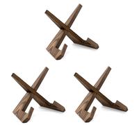 ANBOXIT Support Assiette Decorative, Porte Assiette, Support Assiette en Bois, Presentoir Livre Cadre Photo de Table, Mini Chevalet - 16,6 cm (3 Pièces)