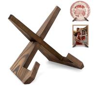 ANBOXIT Support Assiette Decorative, Porte Assiette, Support Bois - 16,6cm | Presentoir Livre Cadre Photo de Table, Mini Chevalet - 1 Pièce