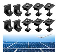 Anbte Lot de 10 Supports de Module Solaire Pinces pour 40MM 4Pcs Module Solaire Support en Z et 6Pcs Support en Forme de T Clip Central pour Camping-car, Toits