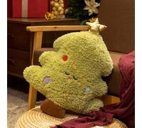 ANBTUKJ Coussin de Noël en Peluche, élan 45 cm Noël Peluche Moelleuse, pour fête Lit Canapé Décoration,Christmas Tree-One Size