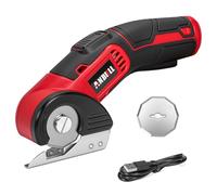 Anbull Ciseaux Électriques Sans Fil 4V 60W, Cutter Rotatif pour Carton, Tapis, Cuir et Tissu, Idéal pour Déménagement et Couture, Ergonomique pour Mains Sensibles, Rechargeable USB-C avec 2 Lames