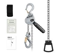 Anbull Mini palan à chaîne 1/2 tonne manuel mini-extracteur 499 kg, hauteur de levage de 3 m avec chaîne G80 (499 kg)