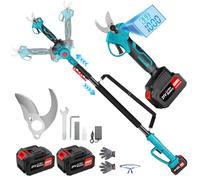 Anbull Sécateur Électrique 2-en-1 avec Perche Télescopique, Moteur Sans Balai 500W, Coupe Branches 40mm, 2x Batteries 4000mAh, Compatible Makita 18V, Écran LCD, Tête Pivotante 180°, Léger et Sécurisé