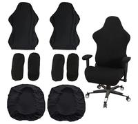 ANBWEHR Lot de 8 housses de chaise de gaming avec accoudoirs, housse de dossier de chaise, housse de siège pour ordinateur, Dx Racing, PC