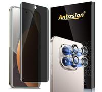 Anbzsign Lot de 2 + 1 protection d'écran en verre trempé pour Xiaomi Redmi Note 15 Pro 5G et objectif d'appareil photo, anti-espion dureté 9H compatible avec les coques