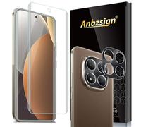 Anbzsign Lot de 2 films protecteurs d'écran en verre trempé et protection d'objectif d'appareil photo pour Xiaomi Redmi Note 15 Pro+Plus 5G/Poco M8 Pro, dureté 9H, anti-rayures, sans bulles