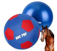 ANC Pop Balle de Troupeau pour Cheval et Housse de Balle de 101,6 cm pour Chevaux - Grande Taille avec Pompe à Main pour Jouer - Balle de Troupeau - Jouet pour Cheval - Bleu et Rouge