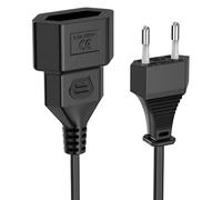 Ancable Câble d'extension plat 3 m, certifié VDE, fiche européenne type C vers prise européenne, pour TV, moniteur, appareils ménagers, noir
