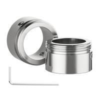 Ancable Lot de 2 adaptateurs de thermostat de radiateur en laiton nickelé M30 x 1,5 - Adaptateur pour valves RA/RAV/RAVL - Adaptateur de thermostat avec clé hexagonale pour valves de radiateur Danfoss