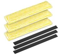 Ancable Lot de 3 embouts en caoutchouc et 3 tampons en microfibre pour pièces de rechange et accessoires d'aspirateur de fenêtre Kärcher, compatible avec WV2 WV5 WV6 Plus Premium WV bouteilles de