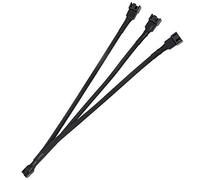 Ancable Répartiteurs Ventilateur PWM 25cm 1Broch 1 à 3 Voies, Câble Répartiteur PWM Type Y Ventilateur CPU avec Manchon Tressé pour Ordinateur Bureau Rallonge Ventilateur 4 Broches Noir