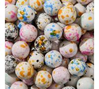 ANCADN Lot de 100 grosses perles en acrylique de 20 mm pour la fabrication de bijoux, bracelets, colliers, loisirs créatifs (blanc et bleu et vert)